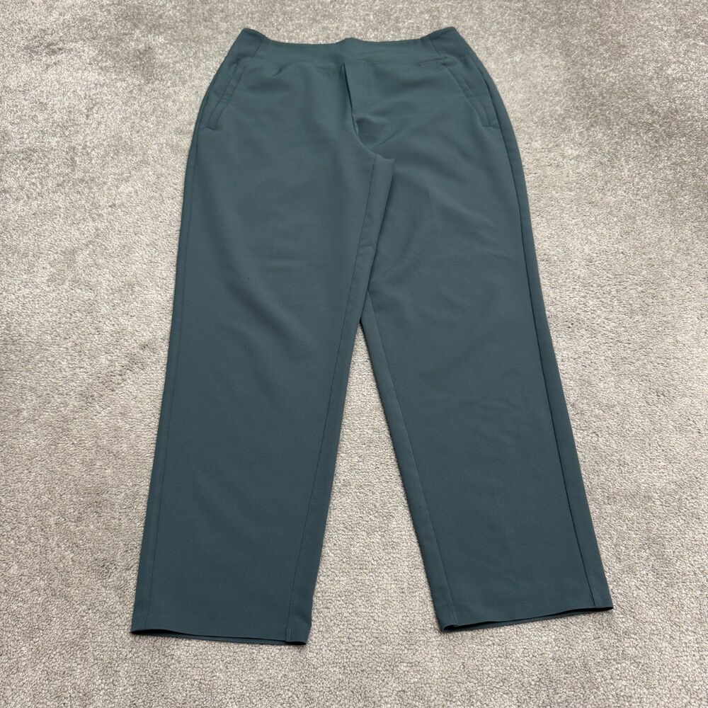 Athleta Endless Straight Leg Pants Women 10 Blue Featherweight Stretch Pull-On